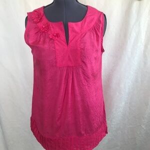 *4/$20* Caribbean Joe Hot Pink Blouse Top